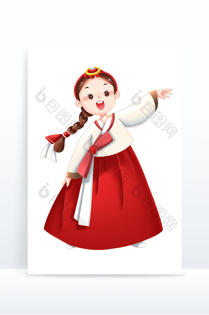 少数民族朝鲜族服饰女孩形象图片图片