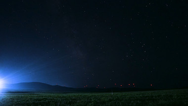 草原星空银河延时摄影高清4K