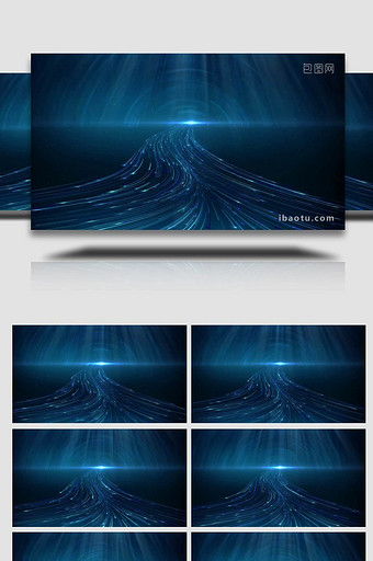 蓝色粒子河流大屏背景视频图片
