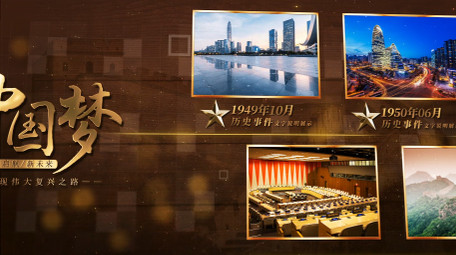 改革开放复古历史照片时间线AE