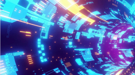 高速科幻隧道循环4k视频素材