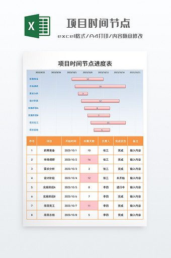 简约风项目时间节点图片