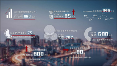 简约大气企业年终数据总结字幕