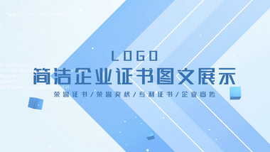 简洁企业证书图文展示PR模板