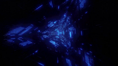 炫酷蓝色三角形穿越隧道4k视频