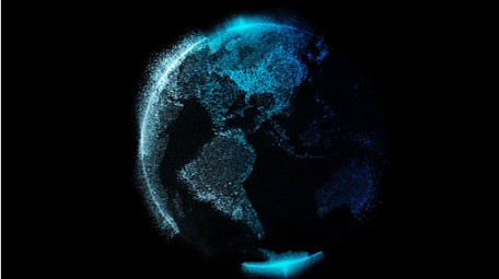 旋转的发光数字地球动画视频素材