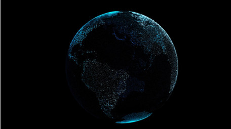 旋转的发光数字地球动画视频素材