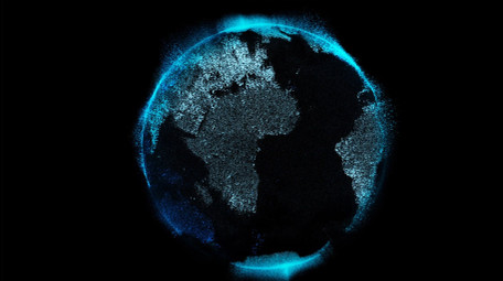 旋转的发光数字地球动画视频素材
