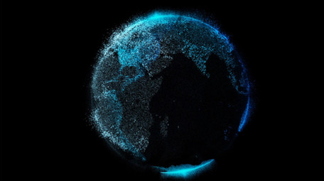 旋转的发光数字地球动画视频素材