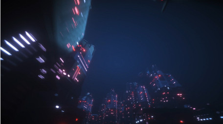 未来派赛博朋克城市循环视频素材