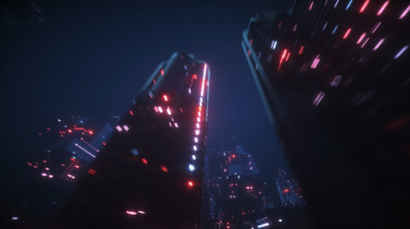 未来派赛博朋克城市循环视频素材