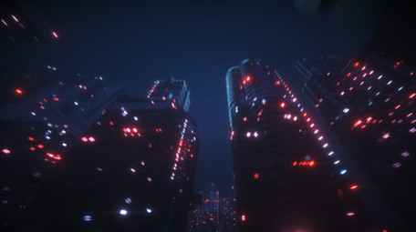 未来派赛博朋克城市循环视频素材