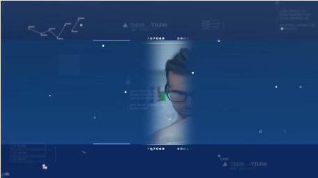简洁蓝色科技粒子数据<strong>图文</strong>