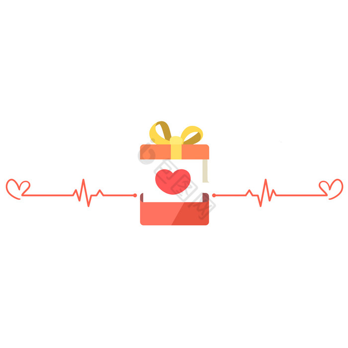 爱心礼物盒分割线动图GIF