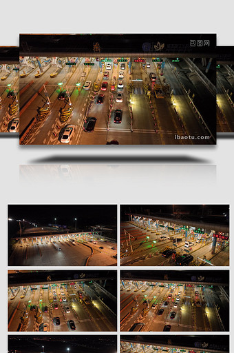 高速收费站排队过收费站4K航拍图片
