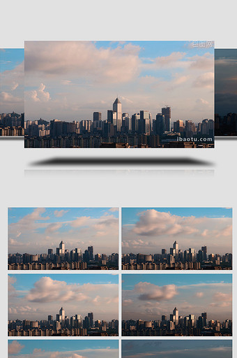 城市建筑蓝天白云南通城市延时实拍8k图片