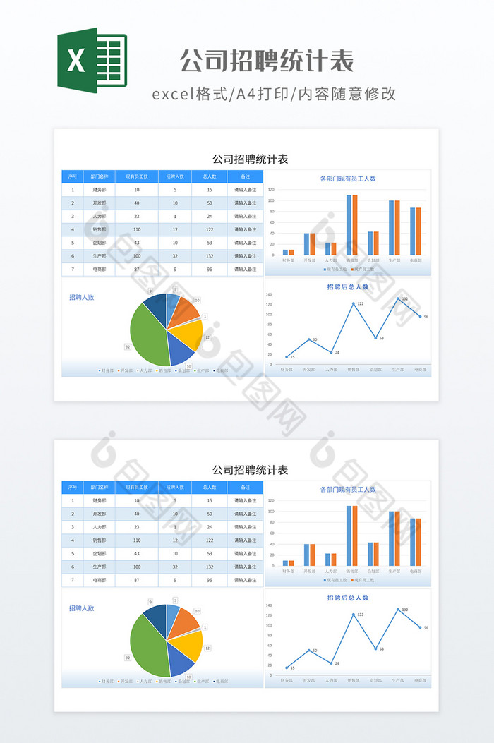 简约公司招聘统计表图片图片