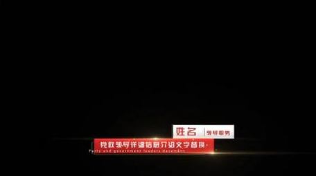 党政人名字幕条文字介绍AE模板