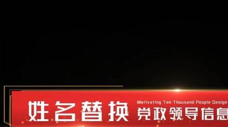 党政人名字幕条文字介绍AE模板