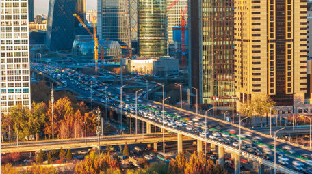 北京城市交通国贸桥延时实拍