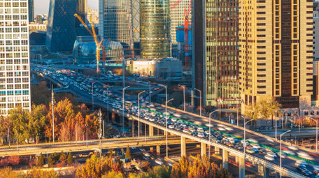 北京城市交通国贸桥延时实拍