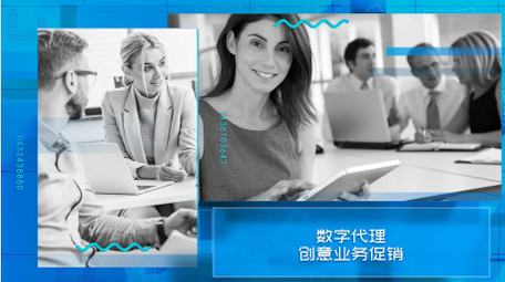 蓝色图文企业宣传片视频AE模板