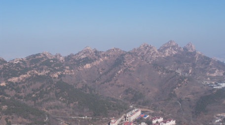 自然风光青岛浮山自然地貌航拍