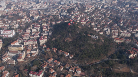 城市青岛信号山网红打卡地标航拍