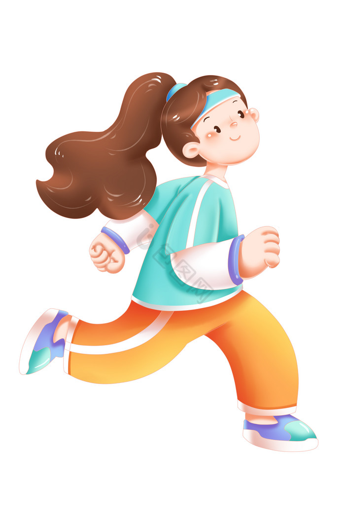 妇女节女性运动形象女孩奔跑健身