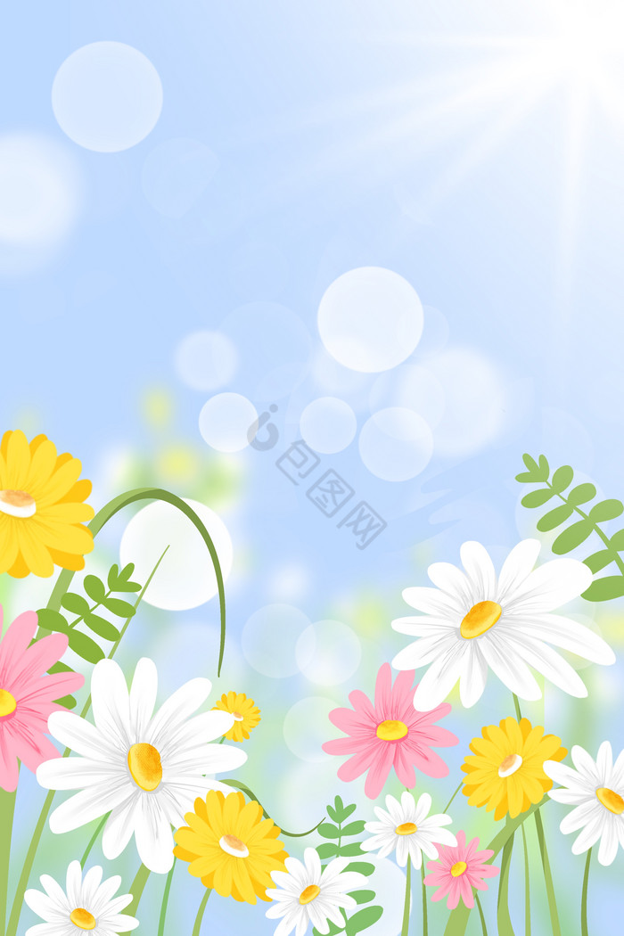 春天春季花朵植物插画