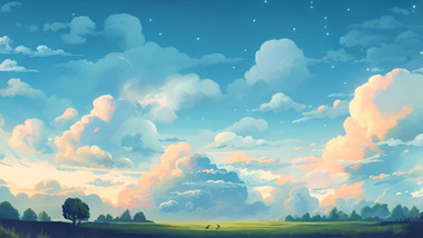 天空蓝天白云背景视频