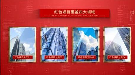 红色企业项目分类展示AE模板