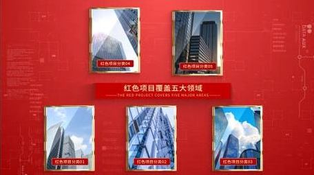 红色企业项目分类展示AE模板