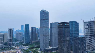 杭州地标山水时代大厦4K航拍