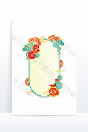 新春喜庆标题款竖版边框元素图片