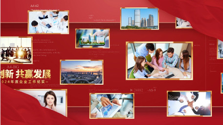 年终工作纪实照片墙开场AE模板