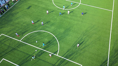 <strong>体育运动</strong>足球场踢足球比赛实拍