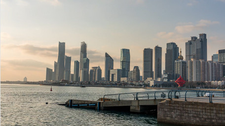 地标青岛CBD建筑群商务区延时