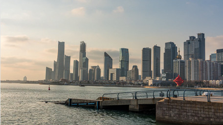 地标青岛CBD建筑群商务区延时