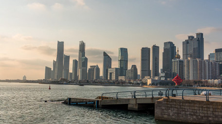 地标青岛CBD建筑群商务区延时