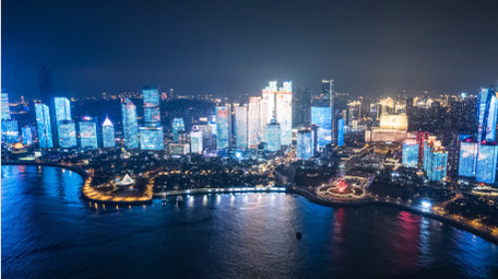 地标青岛五四广场CBD延时