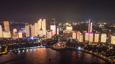 地标青岛五四广场CBD延时