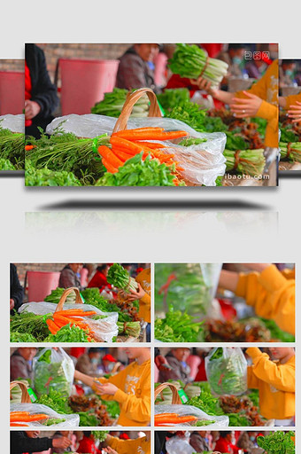 菜市场采购买菜购物过程4K实拍图片