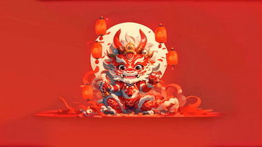 喜庆龙元素背景视频