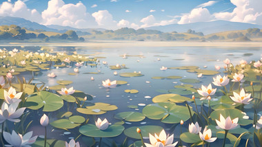 绝美唯美荷花风景视频背景