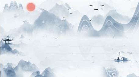 古风山水写意背景视频