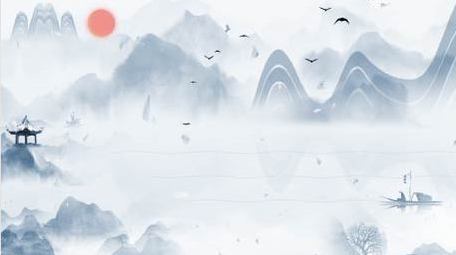古风山水写意背景视频