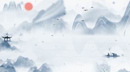古风山水写意背景视频