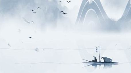 古风山水写意背景视频