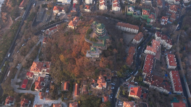 地标青岛小鱼山网红打卡地航拍